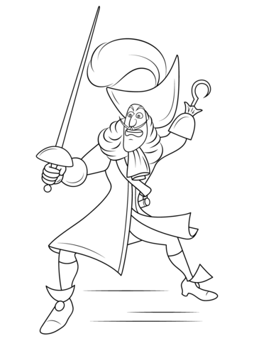 Disney Captain Hook Coloring Page